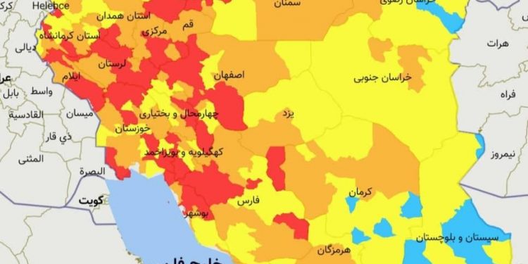 موج چهارم کرونا به سرعت در حال پیشروی است؛تهران و 6 شهر دیگر قرمز شد